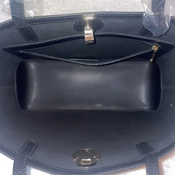 New Longchamp Cavalcade Lambskin Leather Shoulder Tote Bag Purse Black - Picture 12 of 16